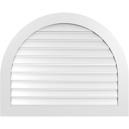 Ekena Millwork Round Top Surface Mount PVC Gable Vent: Functional, w/ 3-1/2"W x 1"P Standard Frame, 42"W x 34"H GVPRT42X3401SF